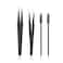Stainless Steel Eyelash Extension Tweezers (Straight &amp; Curved Tip) &amp; Eyelash Brushes (4PCS, Black) for Eyelash Extension Applications