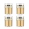 Airless Pump Jar,4 Pack 1 oz/30ml Empty Acrylic Vacuum Jar with Press Pump,Portable Travel Face Cream Lotion Sample Cosmetic Container Pot for Makeup,Essence,Moisturizer,Eye Cream-Golden