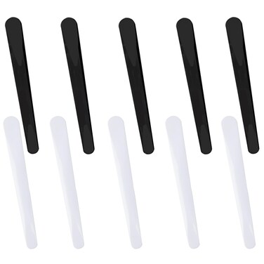 10PCS Makeup Spatula, Plastic Cosmetic Spatula Reusable Mask Applicator Tool Face Spatula for Facial Skin Care DIY Mask Mixing and Sampling (Black and White)