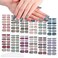 WOKOTO 12 Sheets Glitter Gradient Nail Polish Stickers for Women Nail Art Gel Polish Strips for Nails Polish Strips Gel Nail Stickers Full Nail Wraps