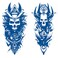 2 Sheets Semi Permanent Waterproof Temporary Tattoos, Lasts 1-2 Weeks, Realistic Look, No Adhesive, No Reflection Adult Body Art Stickers, Skull Samurai