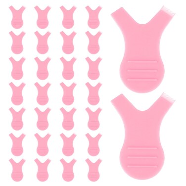 Bewudy 30 Pcs Y Lash Lift Tool, Y Shape Lash Combs Eyelash Brush, Eyelash Perming Brush Best Lash Lift and Tint Kit, Eyelash Lift Brush for Eyelash Extension Makeup Tool(Pink)