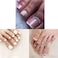72PCS (3 Boxes) French Tip Press on Toenails White Short Square Fake Nails Glossy Rhinestone Toe Nails Designs Fake Toenails Full Cover Acrylic Toenails for Women (3 Pcs White&amp;French&amp;Rhinestone)