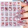 Dornail 25 Pcs Pink Nail Rhinestones &amp; Charms, Shiny Butterfly &amp; Heart Shapes, Rectangular Rhinestones &amp; Diamonds for DIY Craft &amp; Jewelry Nail Design