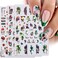 8 Sheets Flower Nail Art Stickers 3D Self-Adhesive Holographic Nail Stickers Spring Summer Nail Decals Floral Leaves Designs Nail Art Supplies Laser Colorful Nail Accessories for Women DIY Manicure