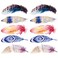 Waterproof 2 Sheets Small Cute Temporary Tattoo Stickers Colored Feather