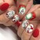 Christmas Press on Nails Oval Short Cartoon Christmas Glossy Full Cover Acrylic Red False Nails Sets Artificial Fake Nails with Green Haired Monster Designs Holiday Press on Fingernails for Women