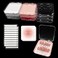 9Pcs Press On Nail Storage Box in 3 Colors, False Nails Acrylic Display Case with 9Pcs Fake Nails Display Cards and 20Pcs Adhesive Double Sided Tape for Nail Art Home Salon Packaging Use