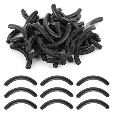 50pcs Eye Lash Curler Refills,Black Eyelash Curler Pads,Rubber Lash Curler Refill Pads Create Curls and Intense Lashes,Universal Eyelash Curler Refills with Clear Box for Standard Curlers