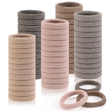 Bessrung 60Pcs Seamless Hair Ties, High Elastic Ponytail Holders for Thick, Thin &amp; Curly Hair - Sparkling No-Damage Accessories for Girls &amp; Women
