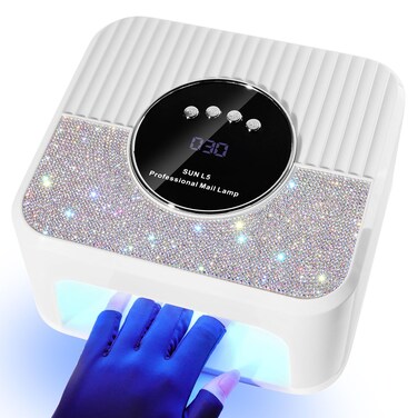 U V Light for Gel Nails, LimeGirl Nail Lamp LED Nail Lamp Professional with 4 Timer, 45 Lamp Beads and Automatic Sensor, Nail Cure Lamp for Gel Polish Acrylic Nail Powder (White)