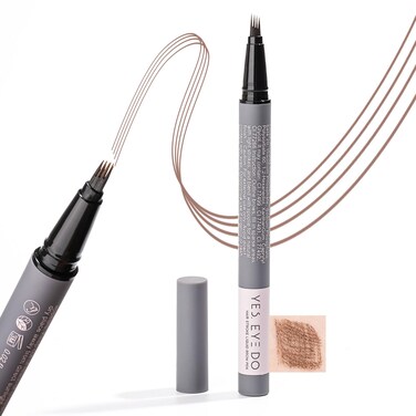 Auburn Eyebrow Pencil with 4-Prong Micro-Fork Tip Applicator, Microblading Eyebrow Pen for Red Head, Create Hair-like Stroke for Natural Brows, All-Day Wear, Smudgeproof YES.EYE DO (Rustic Red-Auburn)