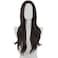 Long Wavy Wig for Women 26 Inch Middle Part Curly Wavy Wig Natural Looking Synthetic Heat Resistant Fiber Wig for Daily Party Use (Black)