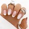 24Pcs Press on Nails Almond,Pink False Nails with Designs Rhinestones, Almond Shaped Press on Nails, Fake Nails French Tip Nails Artificial Nails For Women Girls