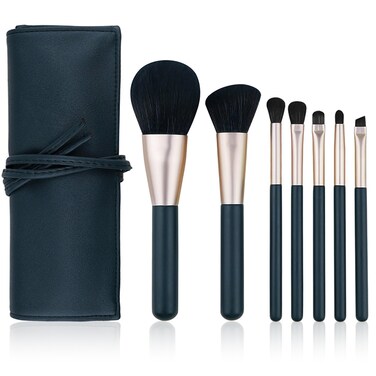 Makeup Brushes Set, Professional Make up Set, Premium Brush Kit tools, Soft Synthetic Hair Makeup Brushes for Face, Cheek, &amp; Eye Makeup, with PU Bag (Dark Green,7 Pcs)