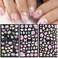 5D Engraved Flowers Nail Art Stickers, Holographic Pink Flower Nail Adhesive Sticker Design, Floral Leaf Butterfly Embossed Nail Art Decals Supplies, Manicure Resin Blossom Transfer Nail Decal Decor