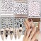 Leopard Print Nail Art Stickers, Holographic Animal Striped Nail Self-Adhesive Sticker Design, Zebra Leopard Wolf Nail Transfer Decals Acrylic Supplies for Women Girls Manicure Charms Decorations