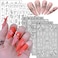 Flowers Nail Transfer Decals, Holographic 3D Flower Nail Self-Adhesive Sticker Design, Floral Leaf Butterfly Nail Art Stickers Decorations for Women Manicure Nail Art Tips, Resin Blossom Nail Decal