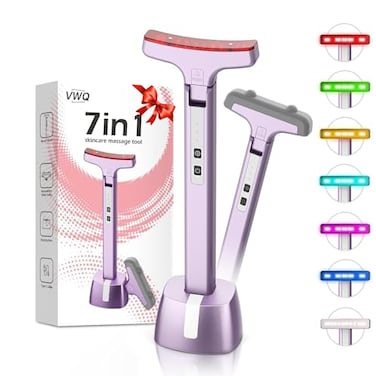 Red Light Therapy for Face, Eyes and Neck, Red Light Therapy Wand, 7 Color Led Light Therapy for Face, Red Light Therapy at Home for Face Lift, Firm, Smooth, Skin Care Massage Tools