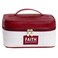 Travel Cosmetic Bag, Roomy Cosmetic Case for Traveling, Pu Leather Makeup Case with Brush Holder (Wine Red)