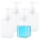 Foaming Soap Dispenser 15oz/450ml Clear Empty Foam Soap Dispenser, Square Refillable Plastic Foaming Hand Soap Dispenser Soap Pump for Liquid Soap, Shampoo, Body Wash(4 Pack)