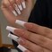 Press on Nails Coffin French Long Fake Nails Acrylic Full Cover V False Nails for Women and Girls (Long 5)