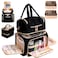 Nail Polish Organizer Bag Holds 70 Bottles&amp; Nail Lamp, Velvet Nail Kit Storage Carrying Case with 2 Removable Pouches, Portable Nail Supplies Shoulder Bag for Manicure Tools (Elegant Black)