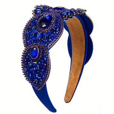 Women's Fashion Headband, Women's Wide Rhinestone Decorative Headband Hair Accessories For Women And Girls (Gemstone blue)