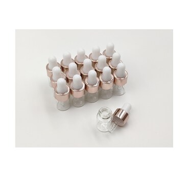 15Packs 2ml Sample Glass Dropper Bottles for Essential Oils, Mini Vials Perfume Aromatherapy Cosmetic Liquid Containers With Glass Eye Dropper (2ml)