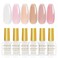 Artdone Sheer Gel Nail Polish Set Jelly UV Gel 6 Colors Translucent Milky White Pink Nude Brown Colors Nail Polish For All Seasons Neutral Soak off LED Lamp Gel Manicure Kit For Nail Art
