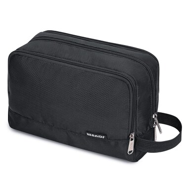 Toiletry Bag for Men Hanging Dopp Kit Water Resistant Shaving Bag Small Toiletry Bag for Traveling (Pure Black)