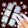 6 Grids 3D Snowflake Nail Glitter Sequins Holographic Laser White Snowflakes Nail Art Stickers Decals Christmas Nail Glitter Foil Flakes Xmas Snowflake Glitter for Nails Decoration Accessories Charms