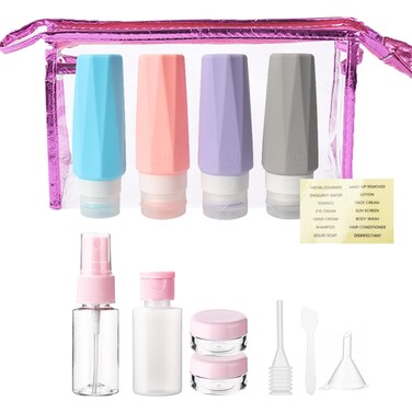 SNAIL GARDEN 14 Pack Travel Bottles Set,90ml Leak Proof Silicone Traveling Containers for Toiletries,Travel Bottle Kit for Lotion Liquid Shampoo Cosmetic