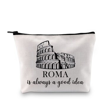 Rome Travel Gift Ancient Rome Gift Rome Surprise Trip Gift Roman Colosseum Gift Italy Souvenir Gift Travel Makeup Bag For Italian Lover (Good Idea Rome Bag)