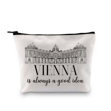 Vienna Travel Souvenir Gift Viennese Gift Surprise Vienna Trip Gift Austria Holiday Vacation Travel Makeup Bag For Vienna Traveller Tourist (Good Idea Vienna Bag)