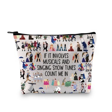Musical Theater Gift If It Involves Musicals And Singing Count Me In West End Broadway Makeup Bag (Involves Musicals Bag)