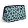 Large Makeup Bag, Portable Cosmetic Bag for Purse, Washable Neoprene Makeup Travel Pouch for Women (Leopard-Green)