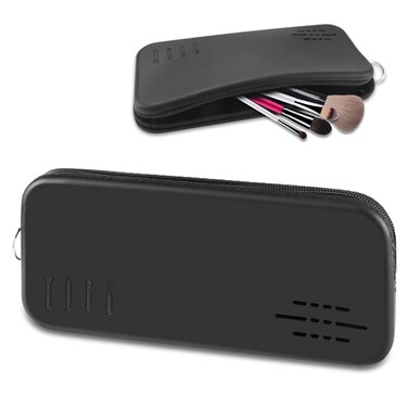 Yotako Makeup Brush Holder Travel, Silicone Makeup Brush Holder Makeup Brush Travel Case Silicone Travel Makeup Bag for Organizing Brushes Makeup Tools (Black)