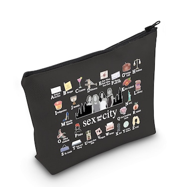 Sex City Cosmetic Bag Sex City Makeup Zipper Pouch for Romantic Comedies TV Series Fans (SE City BLK)