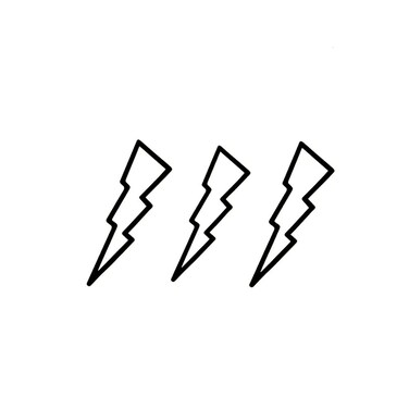 Small Cute Temporary Tattoo Sticker Set of 2 - Minimalist Geometric Lightning Simple Totem Symbols Designs for Hand Neck Face Wrist Finger, Waterproof Fake Body Art