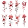 8 Sheets Arm Waterproof Body Art Temporary Tattoos Red Flower Butterfly Rose Heart