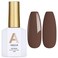 AILLSA Brown Gel Nail Polish Dark Chocolate Brown Gel Polish Fall Winter Color Nail Polish Gel Natural Neutral High Gloss Soak Off U V Gel Nail Salon DIY Holiday Gifts 0.5 Fl Oz/GF07