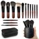 Jilier Travel Makeup Brush Set, 14 pcs Mini Makeup Brushes for Foundation, Powder, Eyeshadow, Highlight, Contour, Blush &amp; Concealer, Small Makeup Brush Set Purse Size with Case