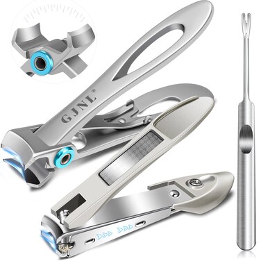 Toenail Clippers for Thick Nails for Seniors, 16mm Ultra Sharp Wide Jaw Nail Clippers for Men &amp; No Splash Self Collecting Nail Clippers with Catcher, Novelty Gifts for Men Women
