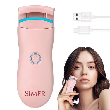 Heated Eyelash Curlers, Rechargeable Electric Eyelash Curler for Quick Natural Curling, 2 Heating Modes Eyelash Heated Curler, 24 Hours Long Lasting for Women Girls, Pink
