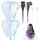 Bewudy 2 Sets of Hair Coloring Kits, Hair Highlighting Caps, Hair Dye Cap Disposable Hair Art Frosting Cap with Plastic Crochet Hook, and Hair Dye Brushes for Salon Hair Dyeing Hairdressing (Blue)