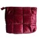 Wlz Quilted Makeup Bag Velvet Cosmetic Bag for Women, Cute Puffy Makeup Organizer Bags Small Travel Toiletry Skincare Bag Aesthetic Luxury Girls Pouch (Wine Red)