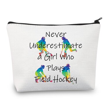 MEIKIUP Hockey Player Gifts Field Hockey Makeup Bags Travel Bags Who Plays Field Hockey (Field Hockey Bag)