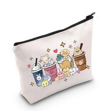 MEIKIUP SKZ K-POP Group Gift Stay Fandom Makeup Bag SKZ Character Cosmetic Bag K-POP Music Lover Merchandise