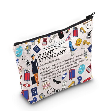 MEIKIUP Flight Attendant Gifts Air Stewardess Cosmetic Travel Bag Stewardess Aviation Makeup Pouch